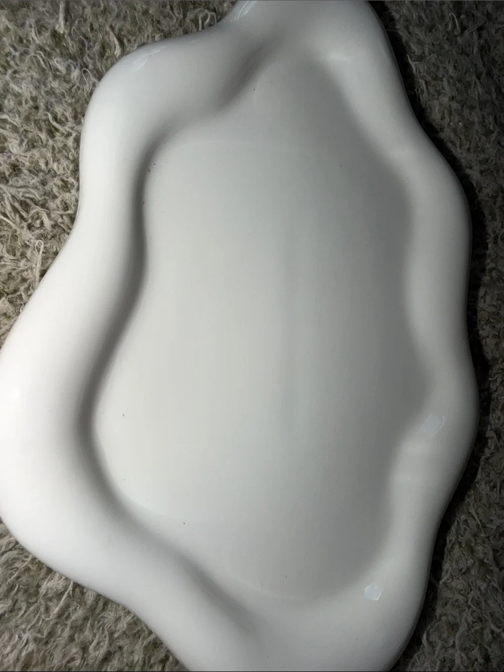 White Organic-Shaped Decorative Tray - Unbranded